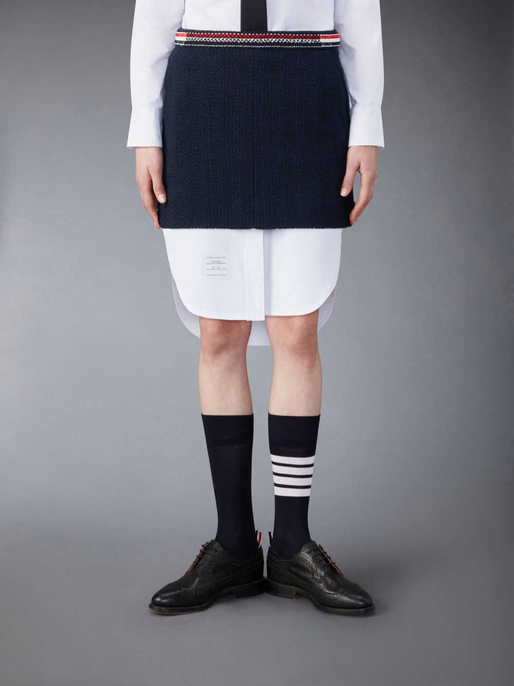 Jupes Thom Browne Tweed Mini Femme Bleu | NNE22F16391