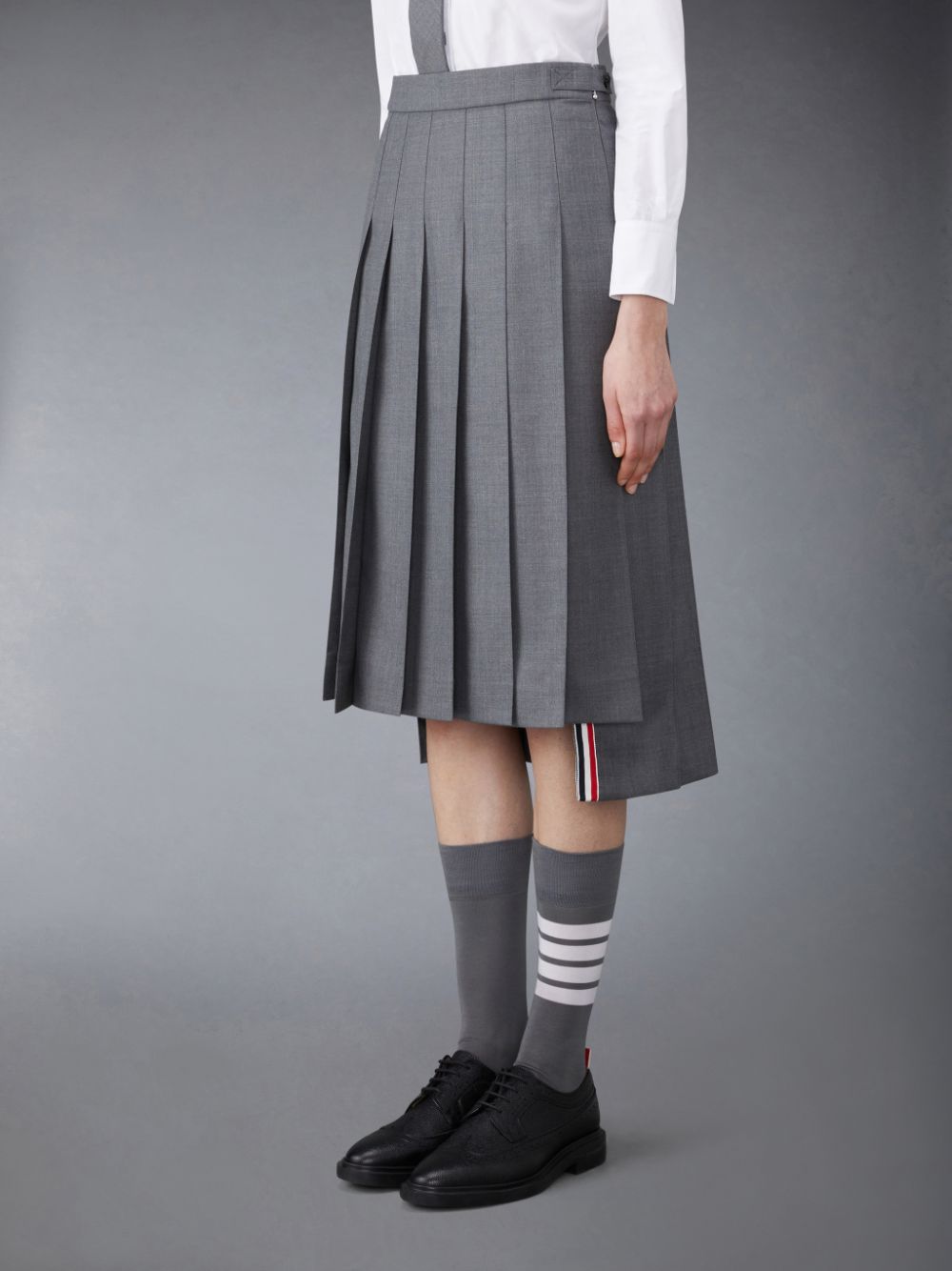 Jupes Thom Browne Twill Pleated Midi Femme Grise | NJT06O31332