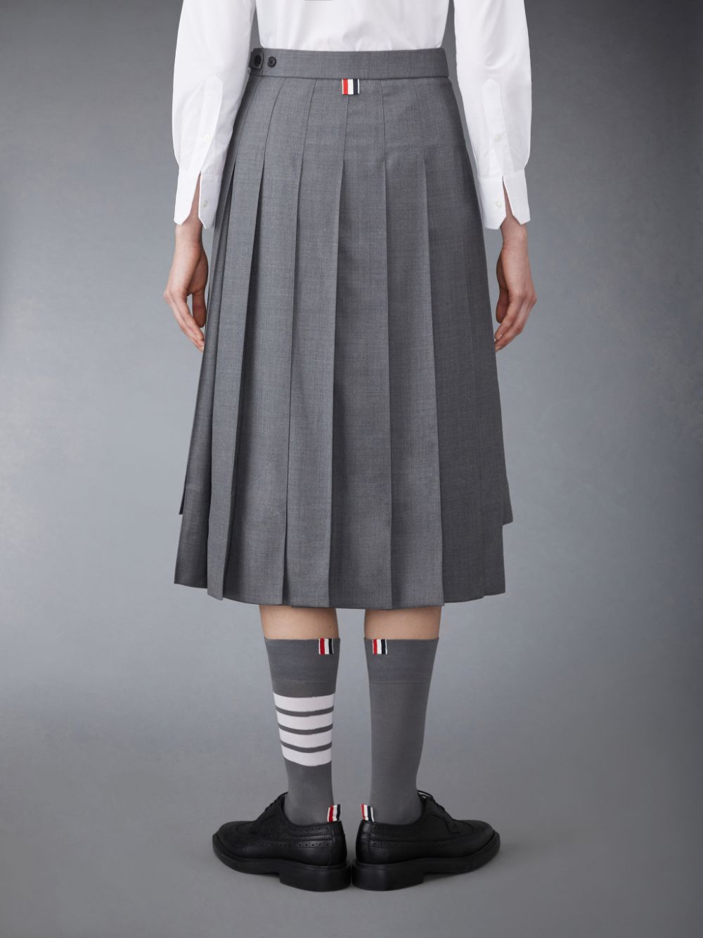 Jupes Thom Browne Twill Pleated Midi Femme Grise | NJT06O31332