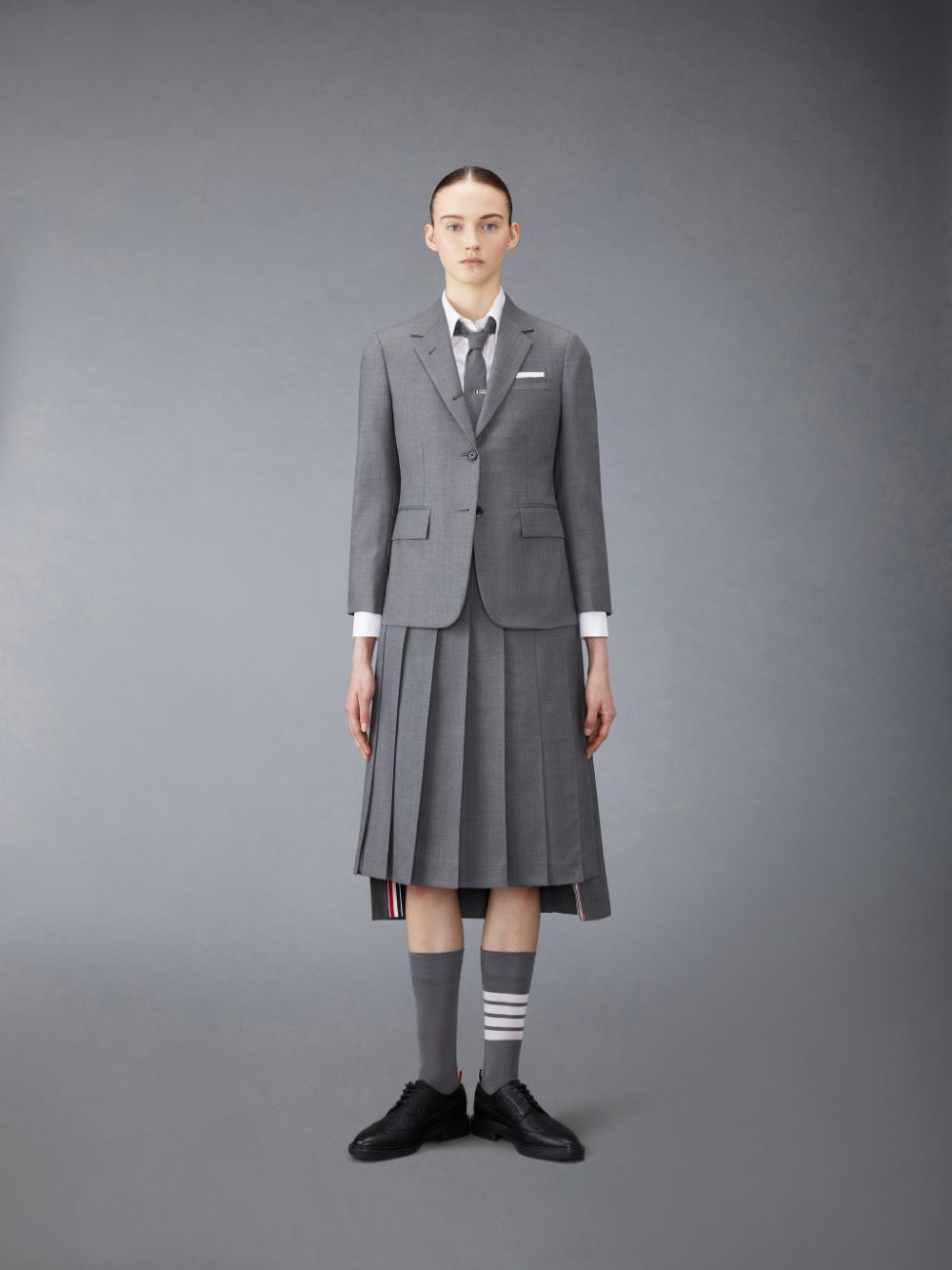 Jupes Thom Browne Twill Pleated Midi Femme Grise | NJT06O31332