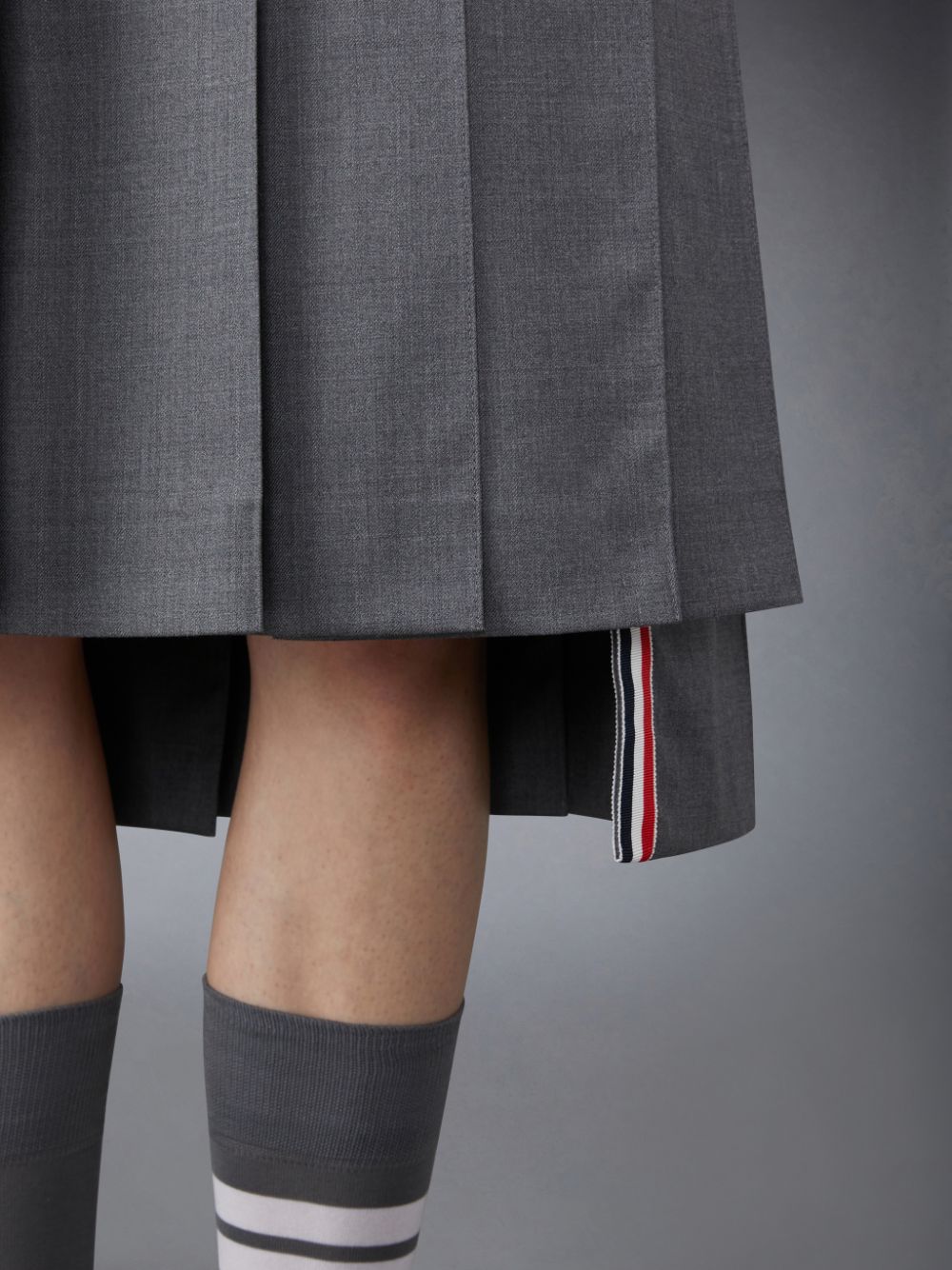 Jupes Thom Browne Twill Pleated Midi Femme Grise | NJT06O31332