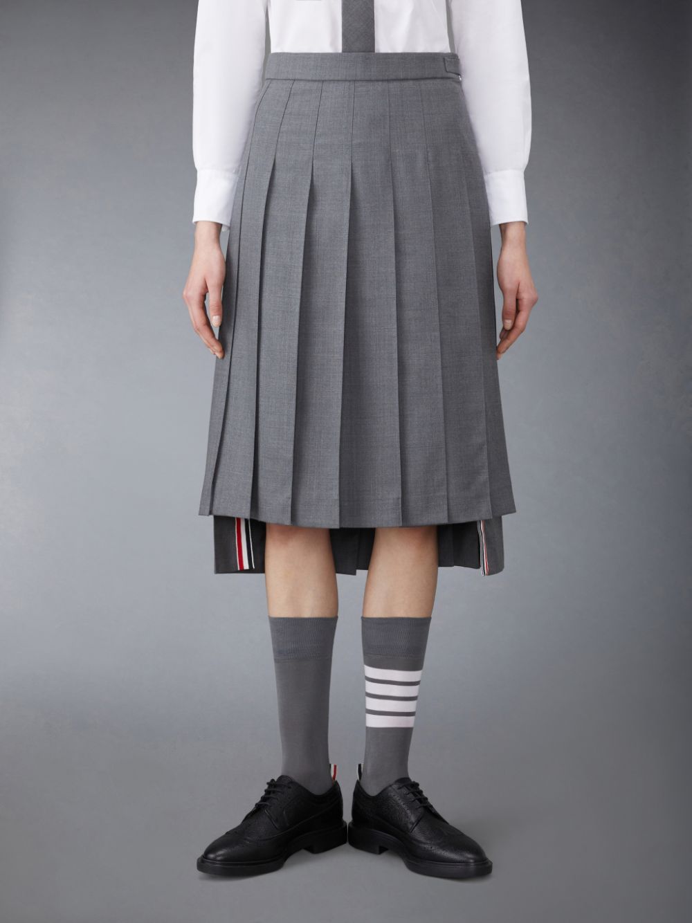Jupes Thom Browne Twill Pleated Midi Femme Grise | NJT06O31332