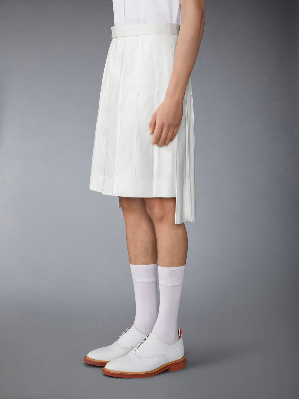 Jupes Thom Browne Typewriter Self Tipping Midi Classic Pleated Homme Blanche | TTB92V71367
