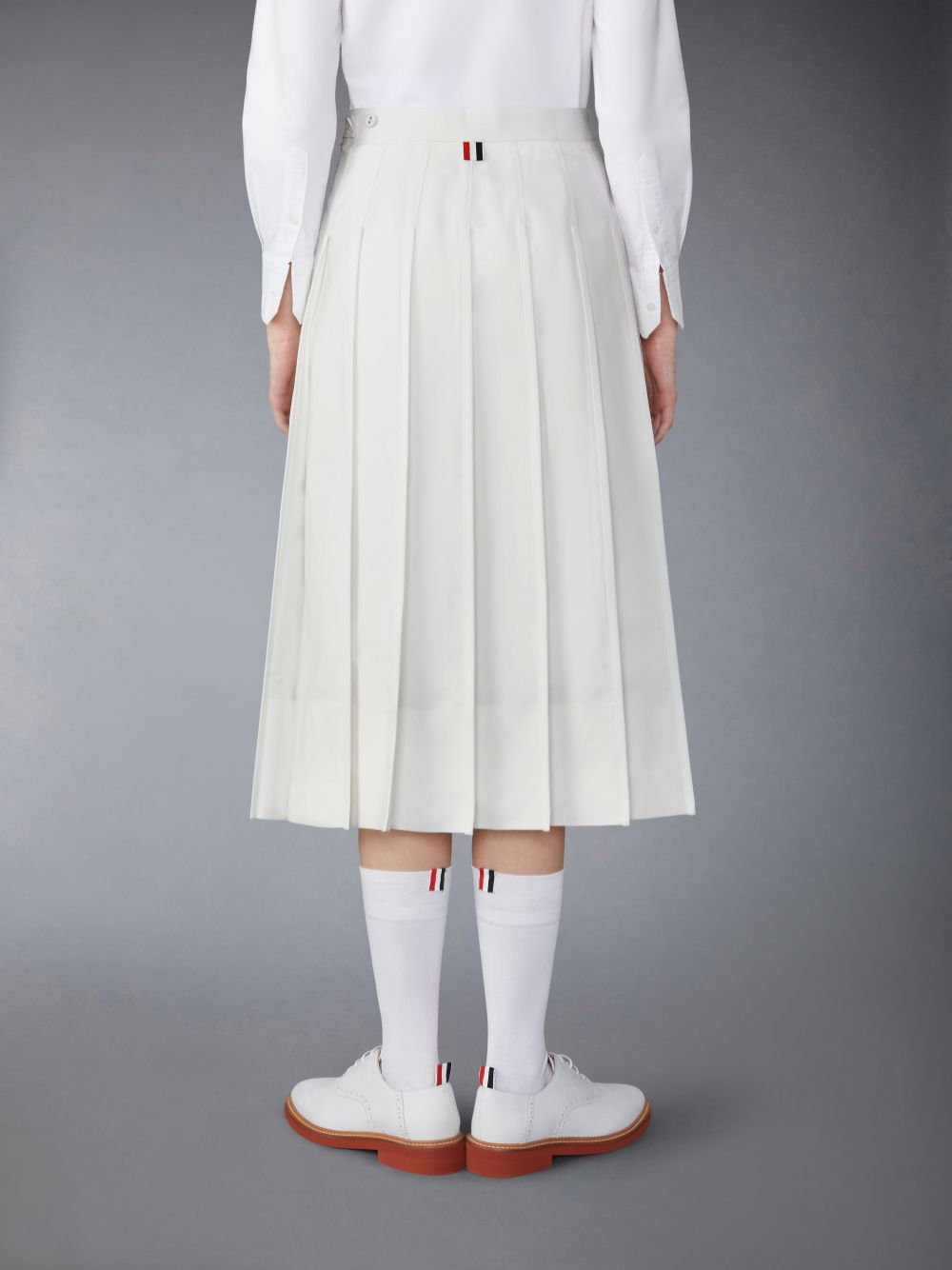 Jupes Thom Browne Typewriter Self Tipping Midi Pleated Femme Blanche | UDE17R90615