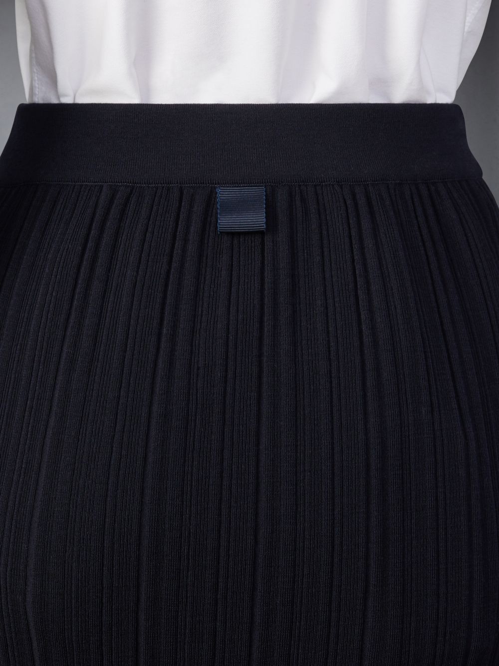 Jupes Thom Browne Wool Crepe Rib Stitch Midi Plisse Femme Bleu | VHN95B02760