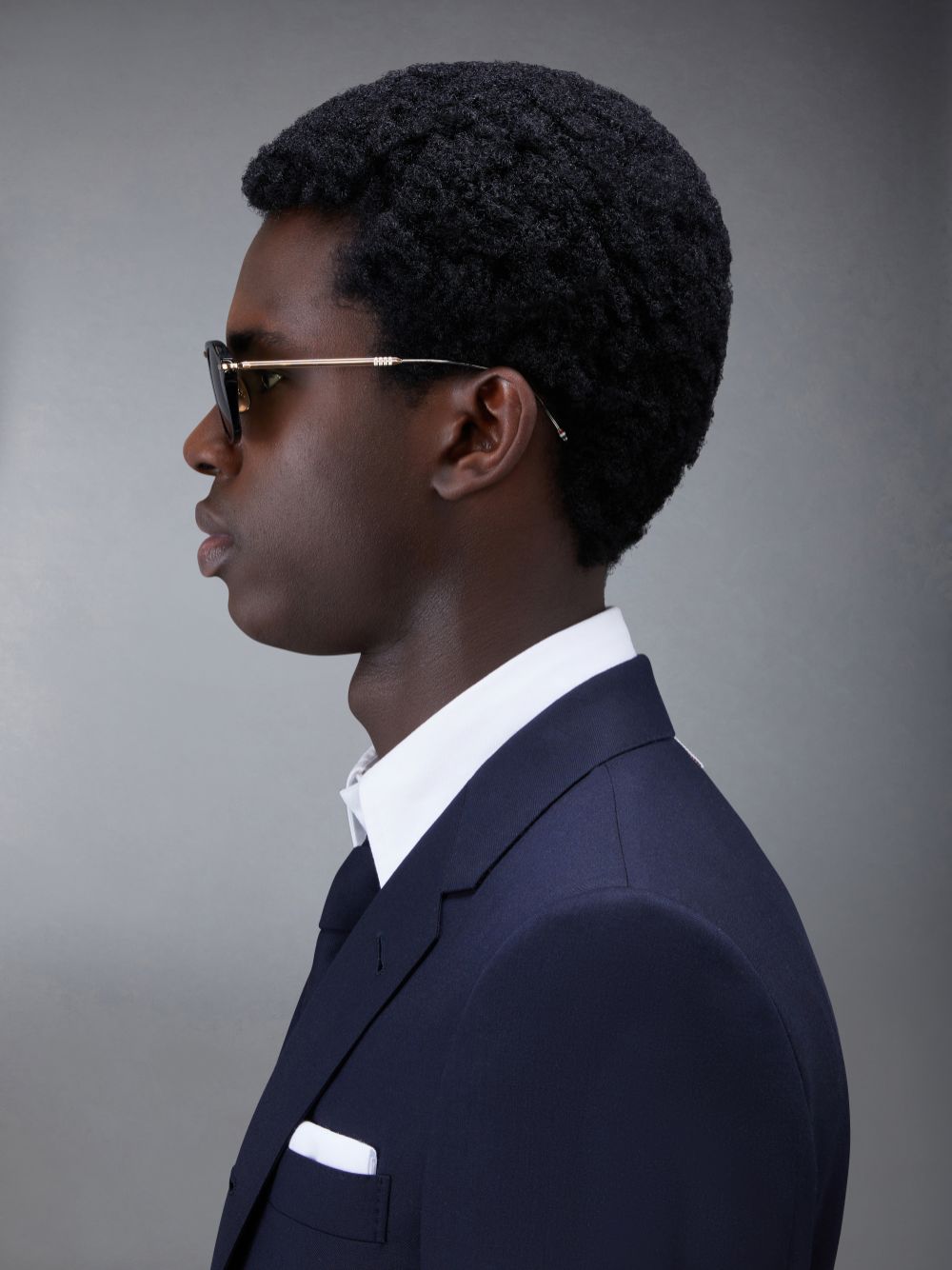 Lunette de Soleil Thom Browne Acetate And Titanium Rectangular Homme Noir | LIO96P06203