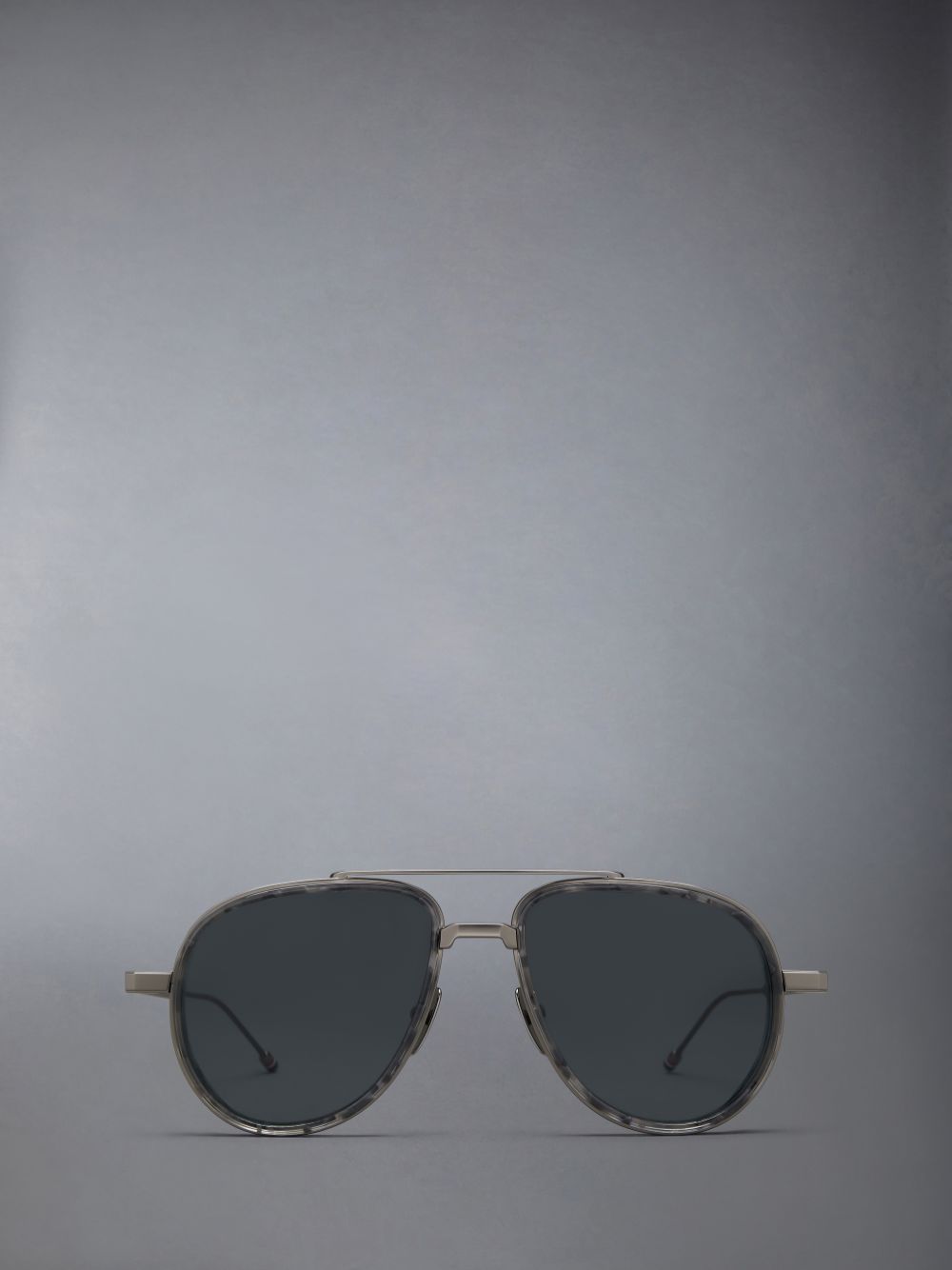 Lunette de Soleil Thom Browne Acetate And Titanium Aviator Femme Grise | QOV75L85216