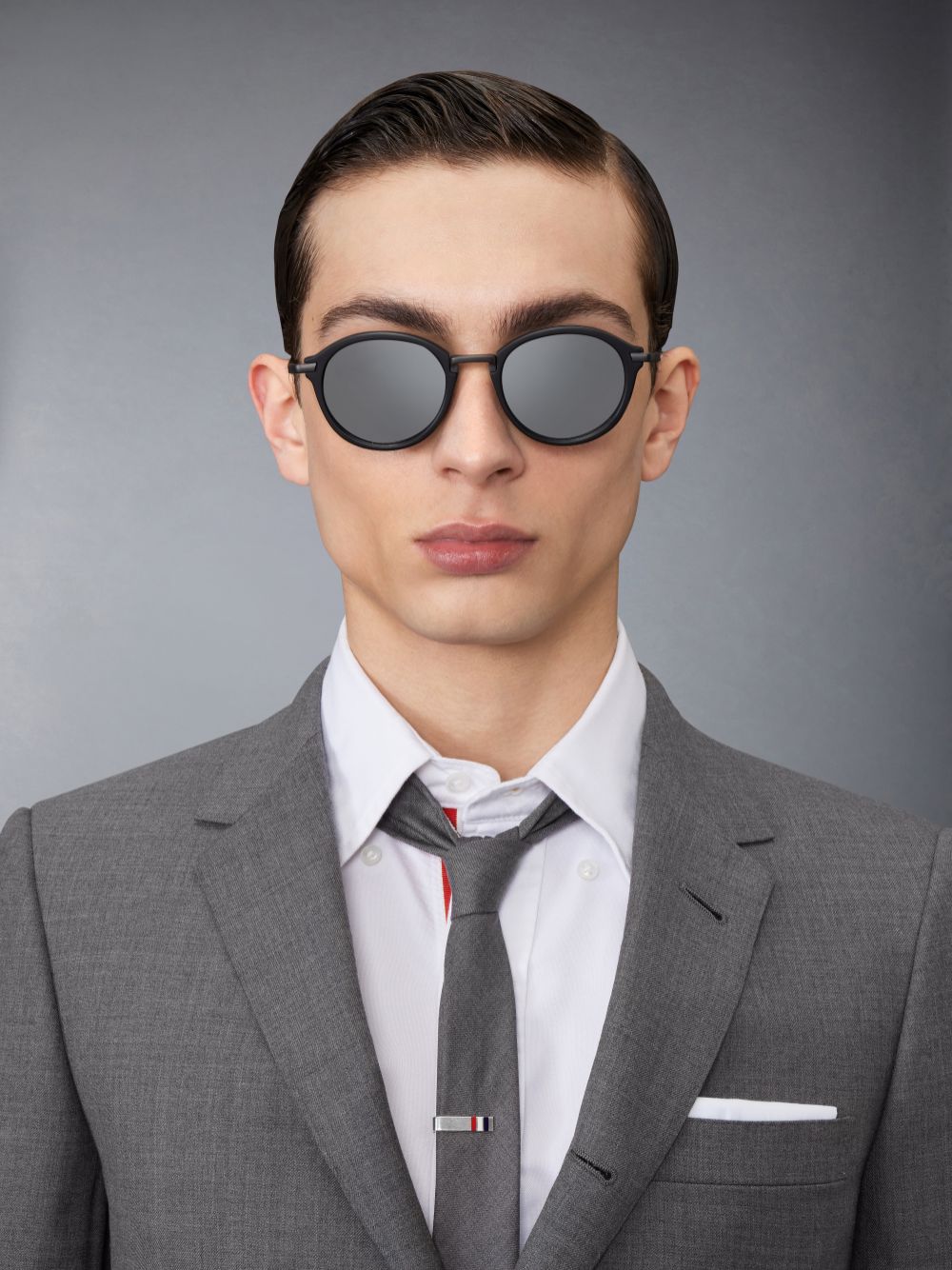 Lunette de Soleil Thom Browne Acetate And Titanium Round Femme Noir | TJD78M51158