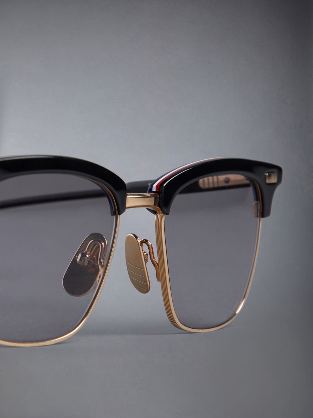 Lunette de Soleil Thom Browne Acetate And Titanium Rectangular Femme Noir | HTG07V89129