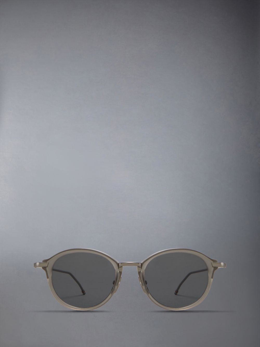 Lunette de Soleil Thom Browne Acetate And Titanium Round Homme Grise | RZX43J79369