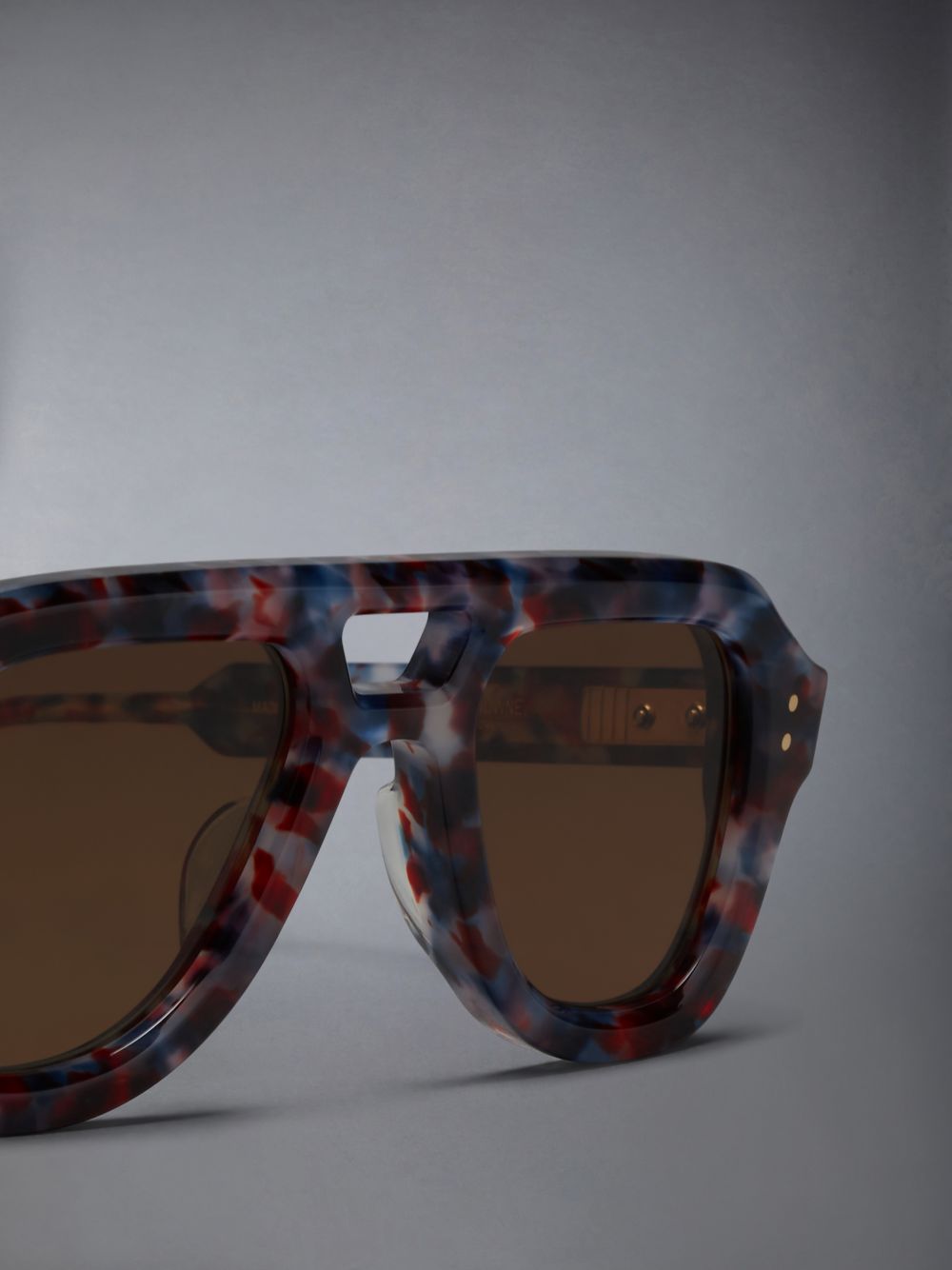 Lunette de Soleil Thom Browne Acetate Aviator Homme Multicolore | VWO88O01615