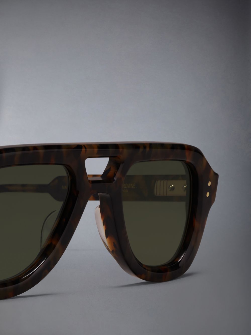Lunette de Soleil Thom Browne Acetate Aviator Femme Marron Foncé | KLG84I32843