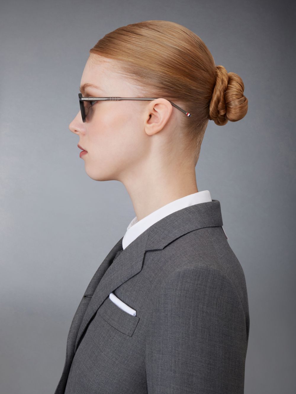 Lunette de Soleil Thom Browne Acetate Oval Femme Grise | GAB22C23186