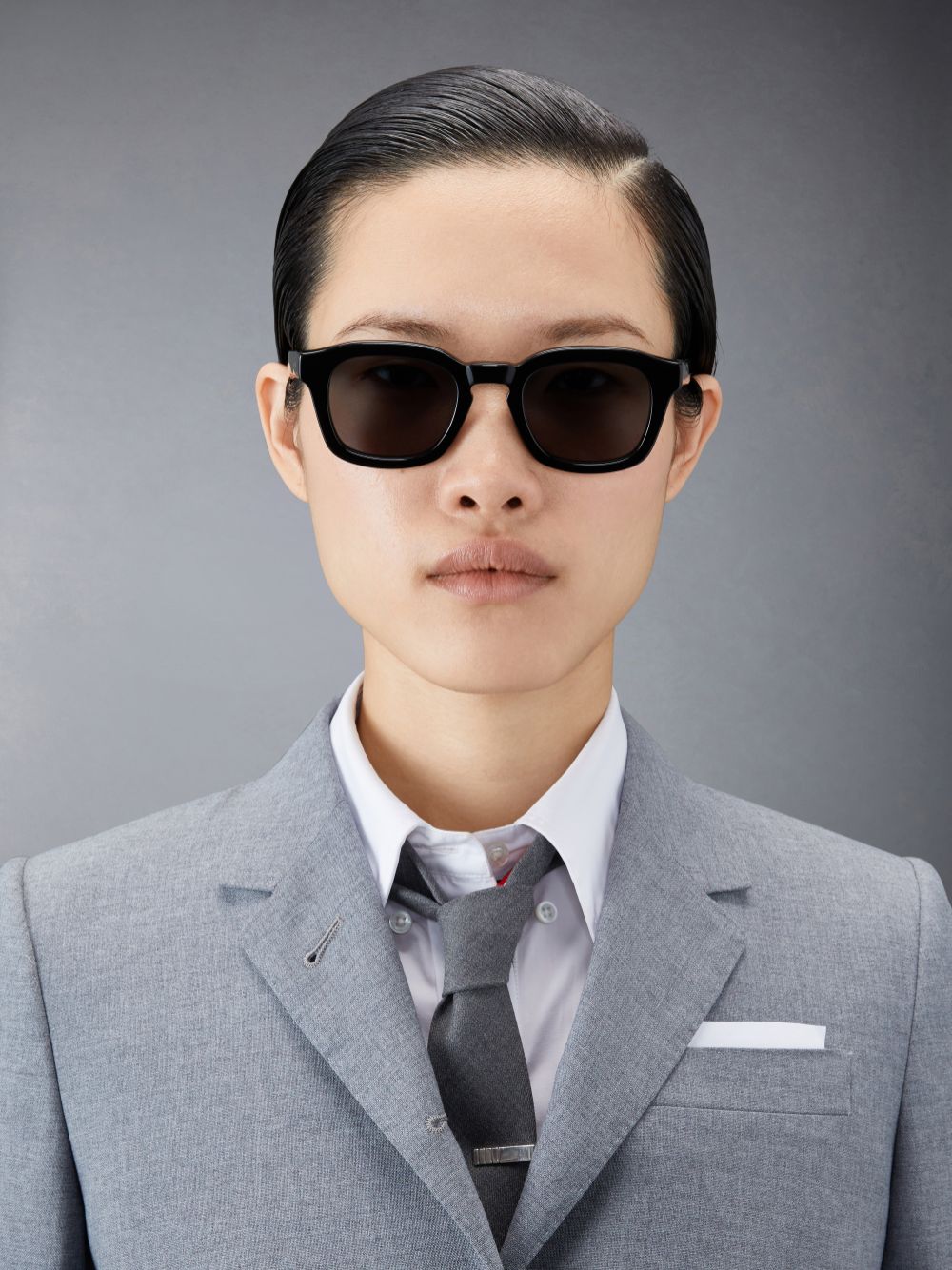Lunette de Soleil Thom Browne Acetate Rectangular Homme Noir | XHD68O13694