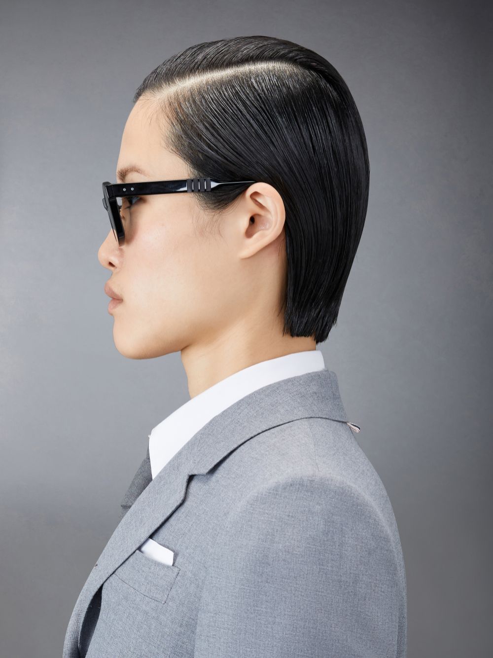 Lunette de Soleil Thom Browne Acetate Rectangular Homme Noir | XHD68O13694