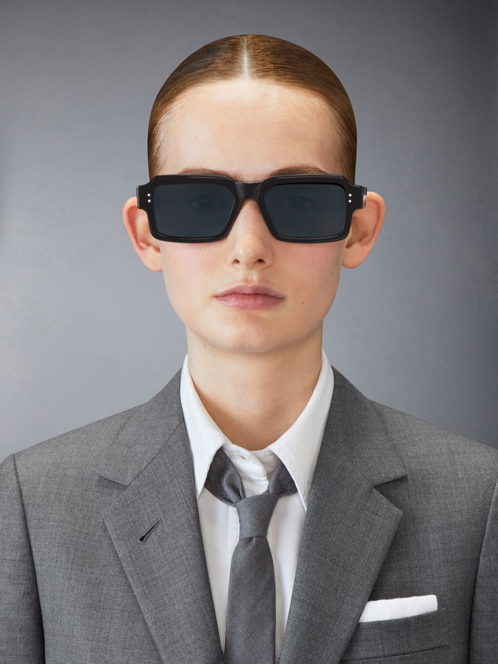 Lunette de Soleil Thom Browne Acetate Rectangular Homme Noir | VHJ93O76181