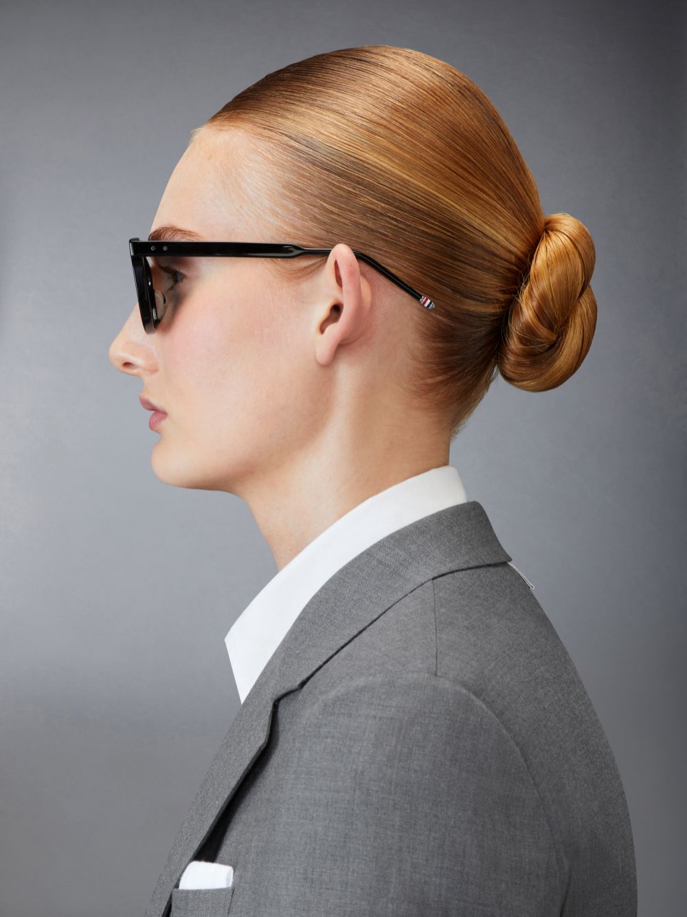 Lunette de Soleil Thom Browne Acetate Rectangular Femme Noir | RCN43P10981