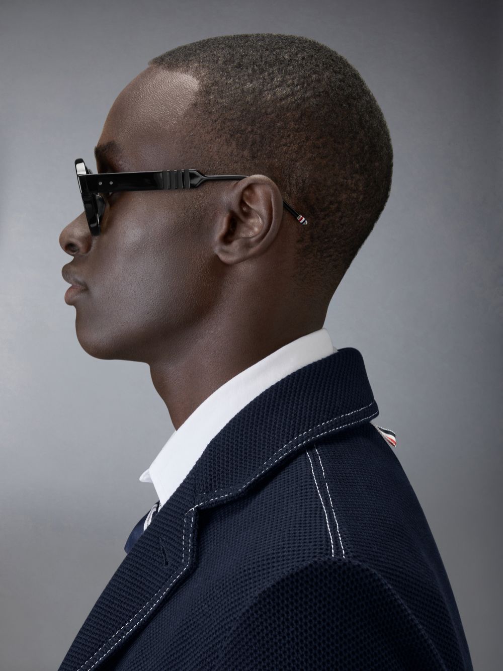 Lunette de Soleil Thom Browne Acetate Round Homme Noir | QRG13U52271