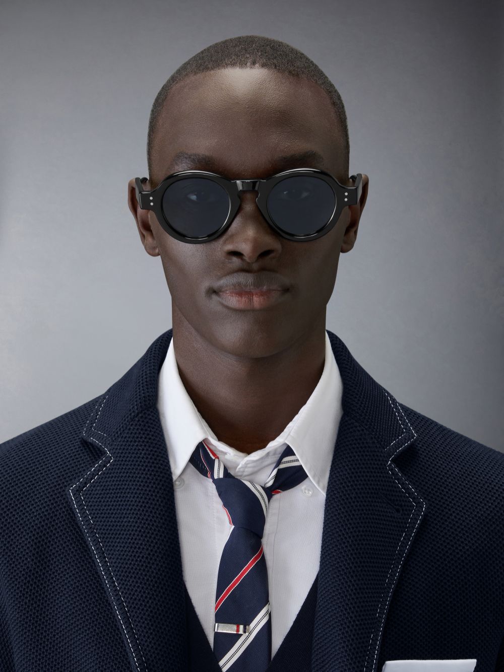 Lunette de Soleil Thom Browne Acetate Round Femme Noir | RXG13L51330