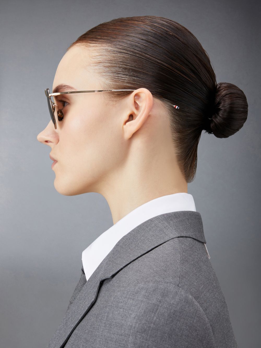 Lunette de Soleil Thom Browne Titanium Aviator Homme Doré | XAC50X50358