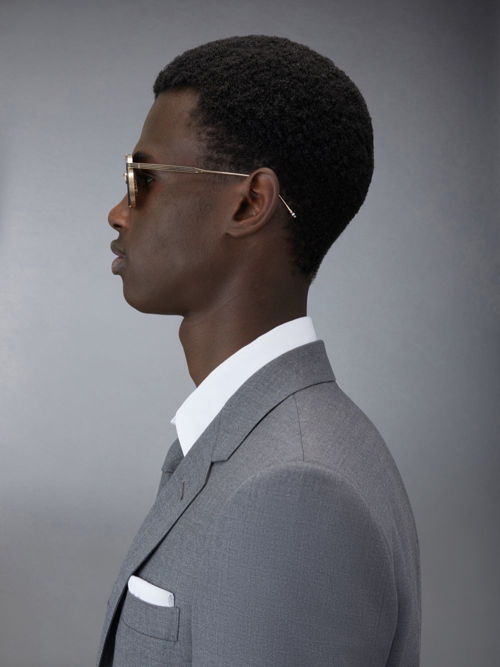 Lunette de Soleil Thom Browne Titanium Round Homme Noir | RWY92B15839