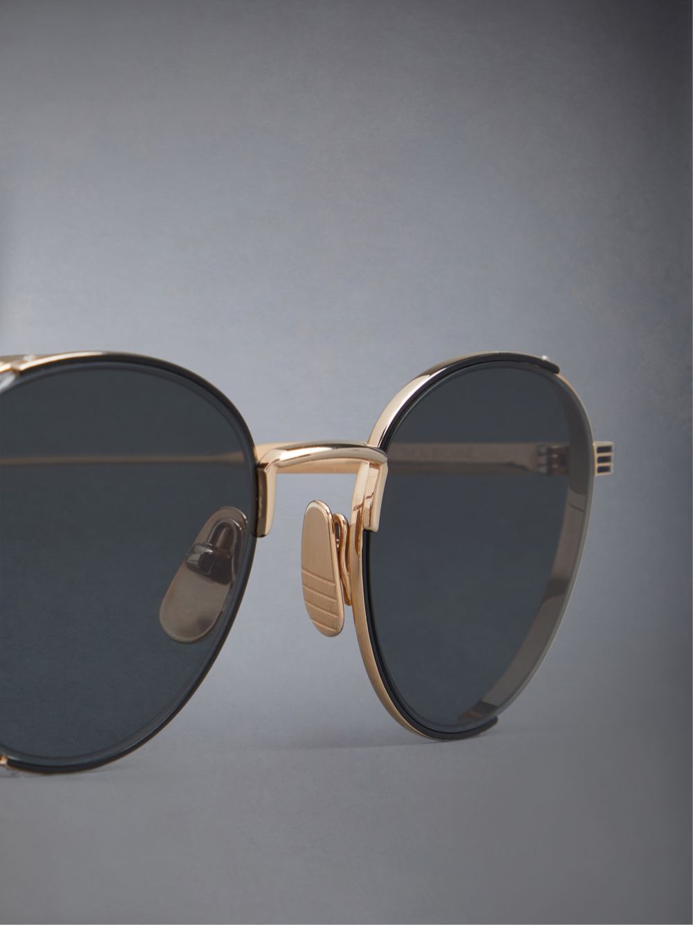 Lunette de Soleil Thom Browne Titanium Round Homme Noir | RWY92B15839