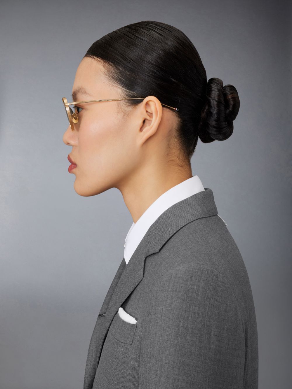 Lunette de Soleil Thom Browne Titanium Round Homme Doré | MZR58O52055