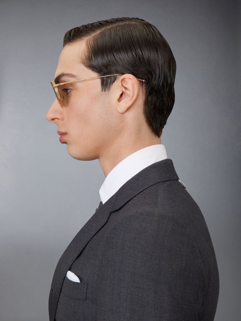 Lunette de Soleil Thom Browne Titanium Round Homme Doré | MZR58O52055