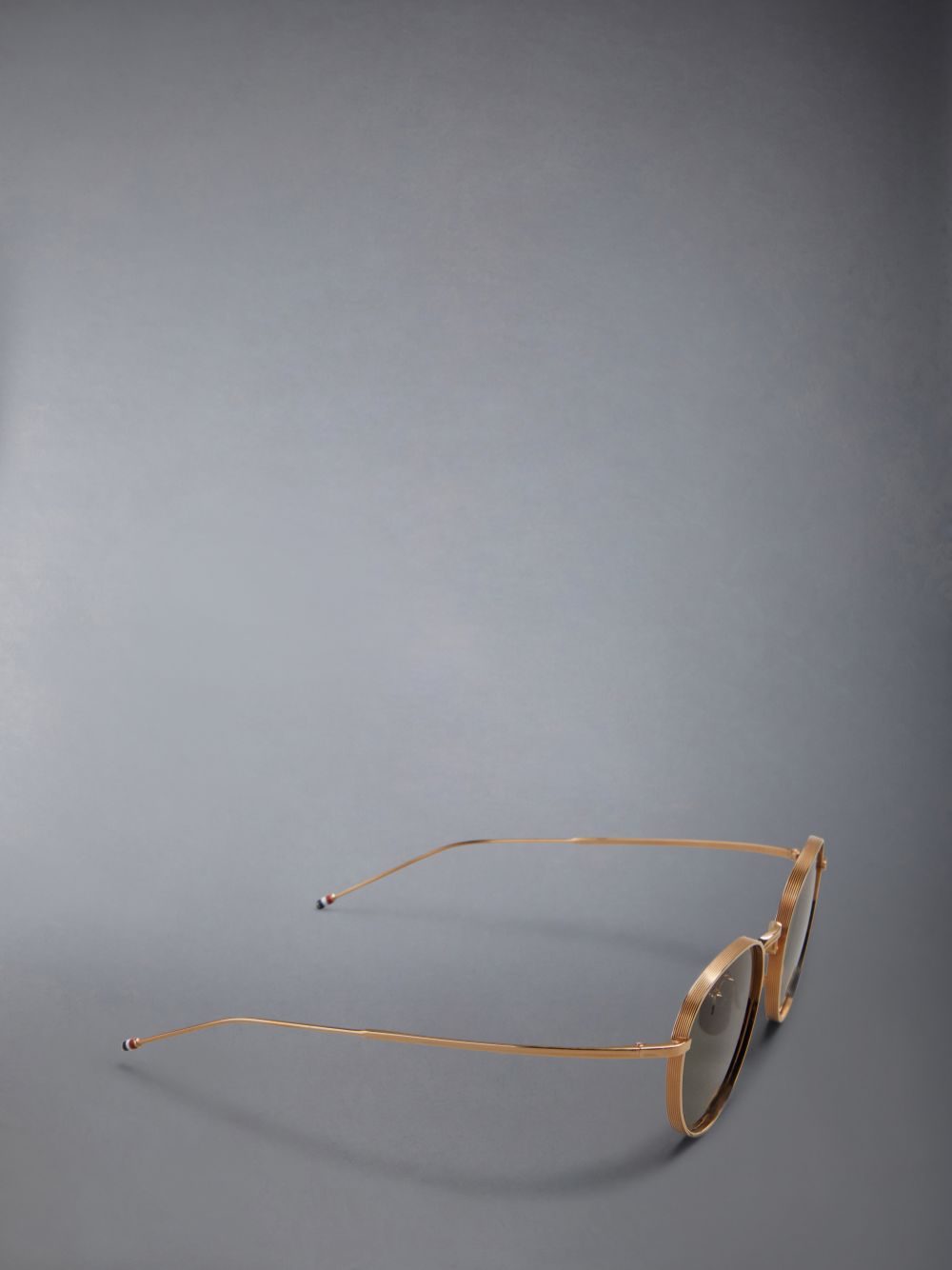 Lunette de Soleil Thom Browne Titanium Round Homme Doré | MZR58O52055