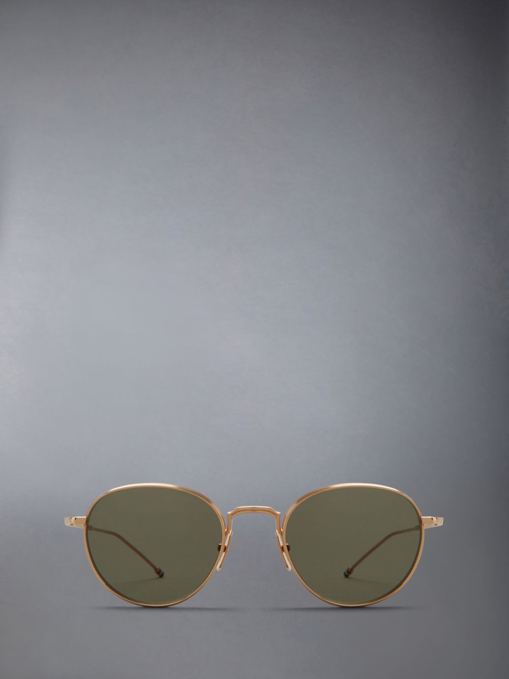 Lunette de Soleil Thom Browne Titanium Round Homme Doré | MZR58O52055