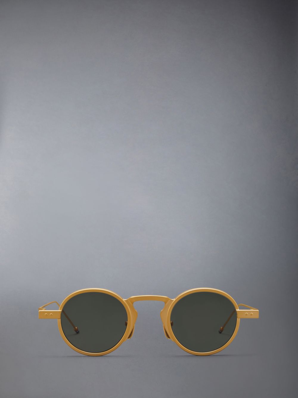 Lunette de Soleil Thom Browne Titanium Round Homme Doré | BEQ71B20334