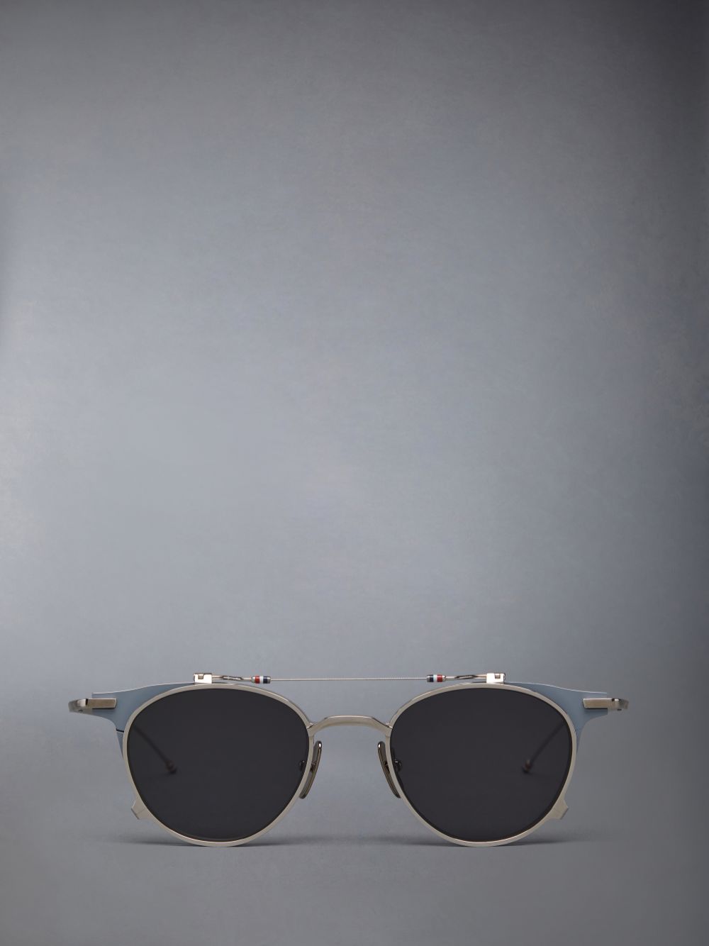 Lunette de Soleil Thom Browne Titanium Round Clip On Femme Grise | LQS43C56298