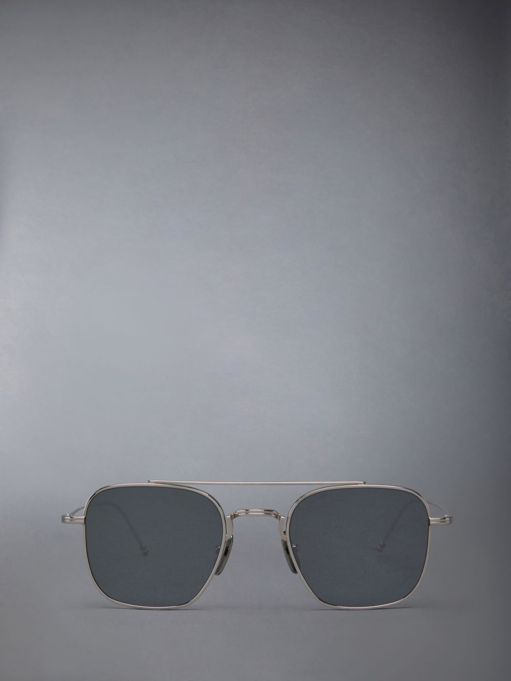 Lunette de Soleil Thom Browne Titanium Square Aviator Femme Grise | XAO11O05433