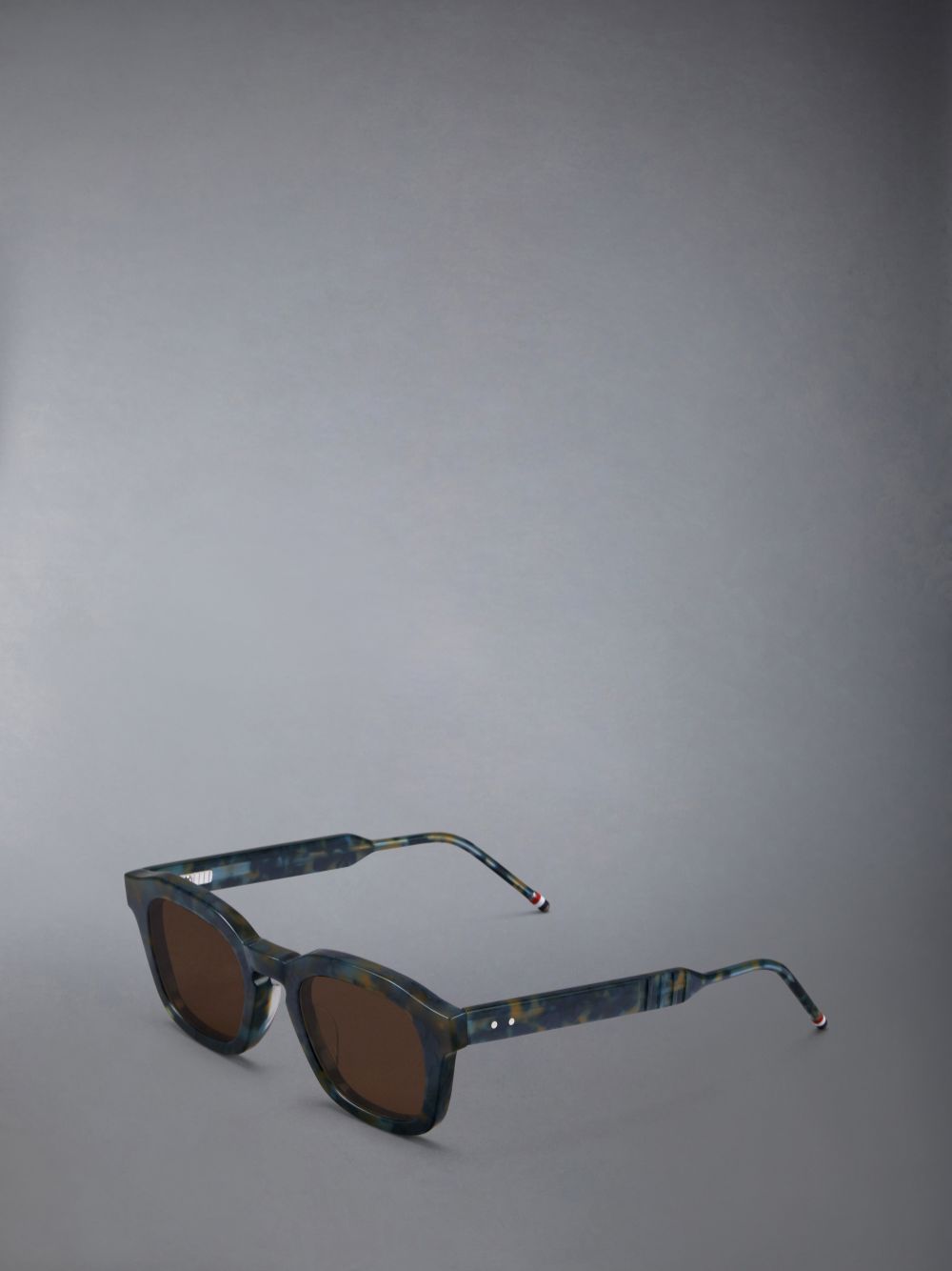 Lunette de Soleil Thom Browne Tortoise Acetate Rectangular Femme Bleu | NXC91C32219