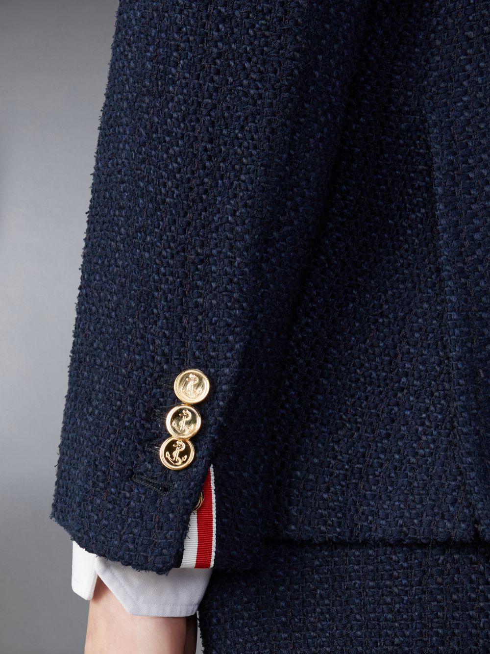 Manteaux Thom Browne Classic Tweed Sport Femme Bleu | IHE46T13035