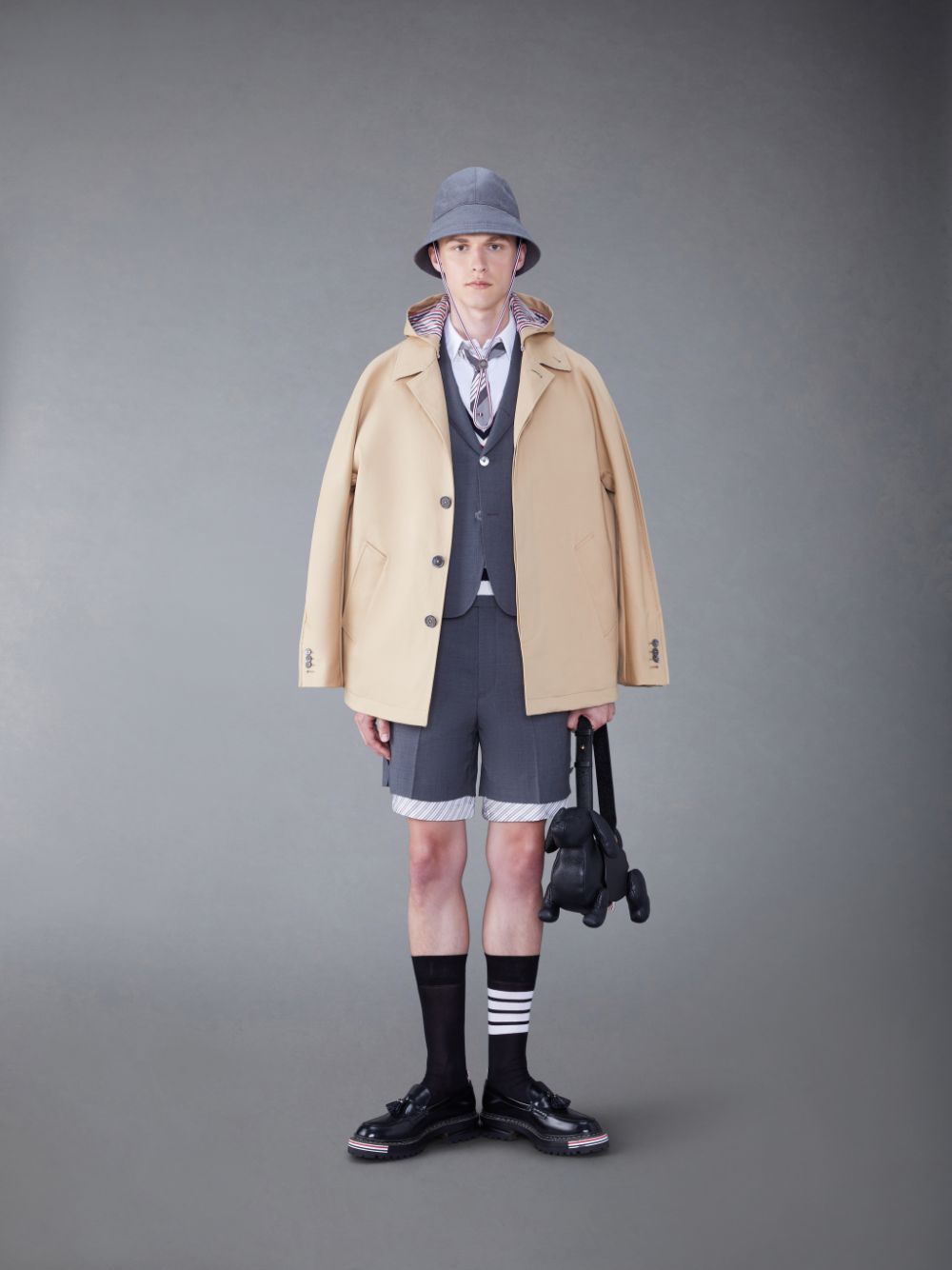 Manteaux Thom Browne Cotton Mackintosh Cropped Dolman Homme Marron | CAG45I43563