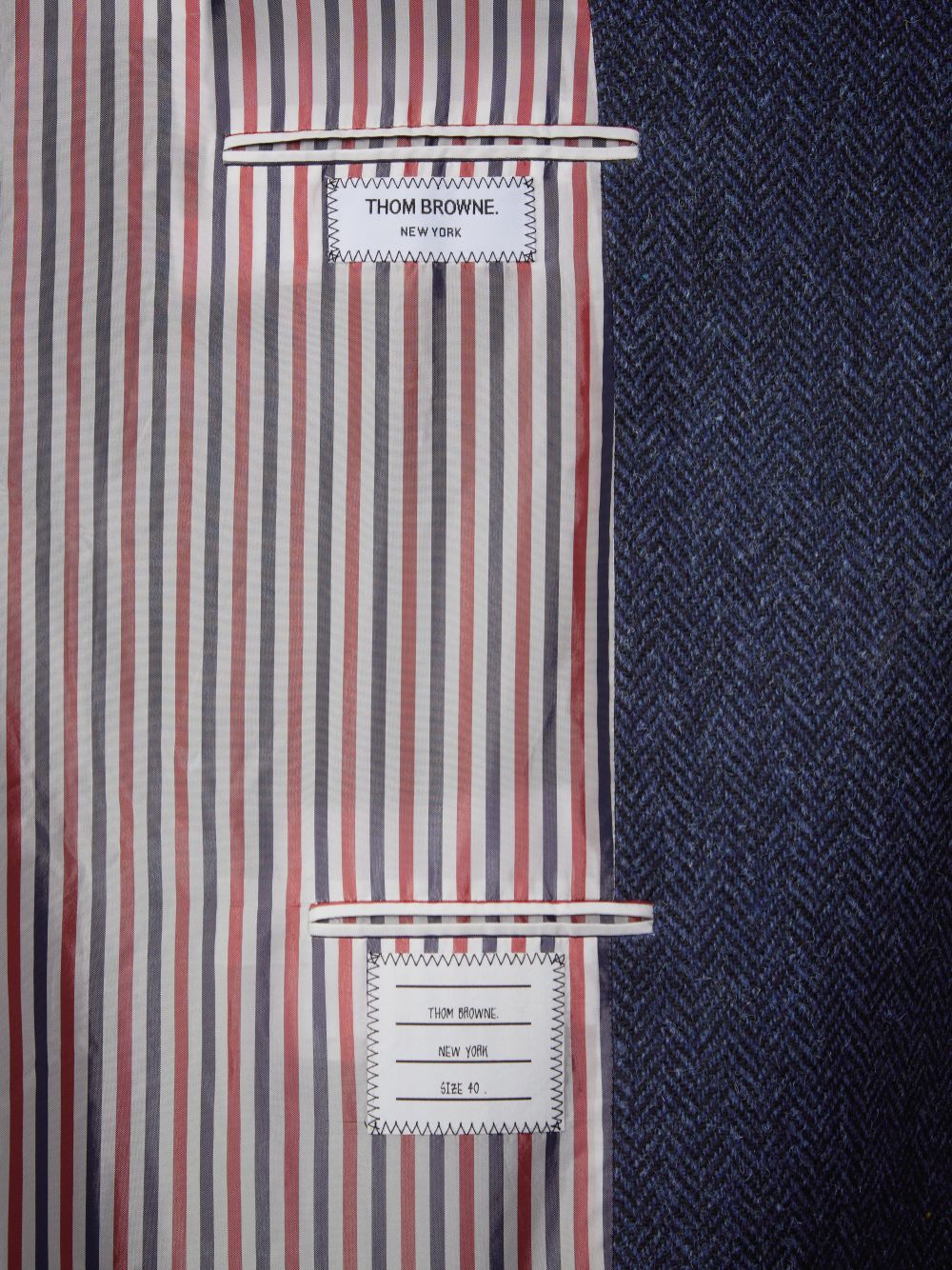 Manteaux Thom Browne Herringbone Harris Tweed Midi Raglan Funnel Neck Femme Bleu | GZW85A63780