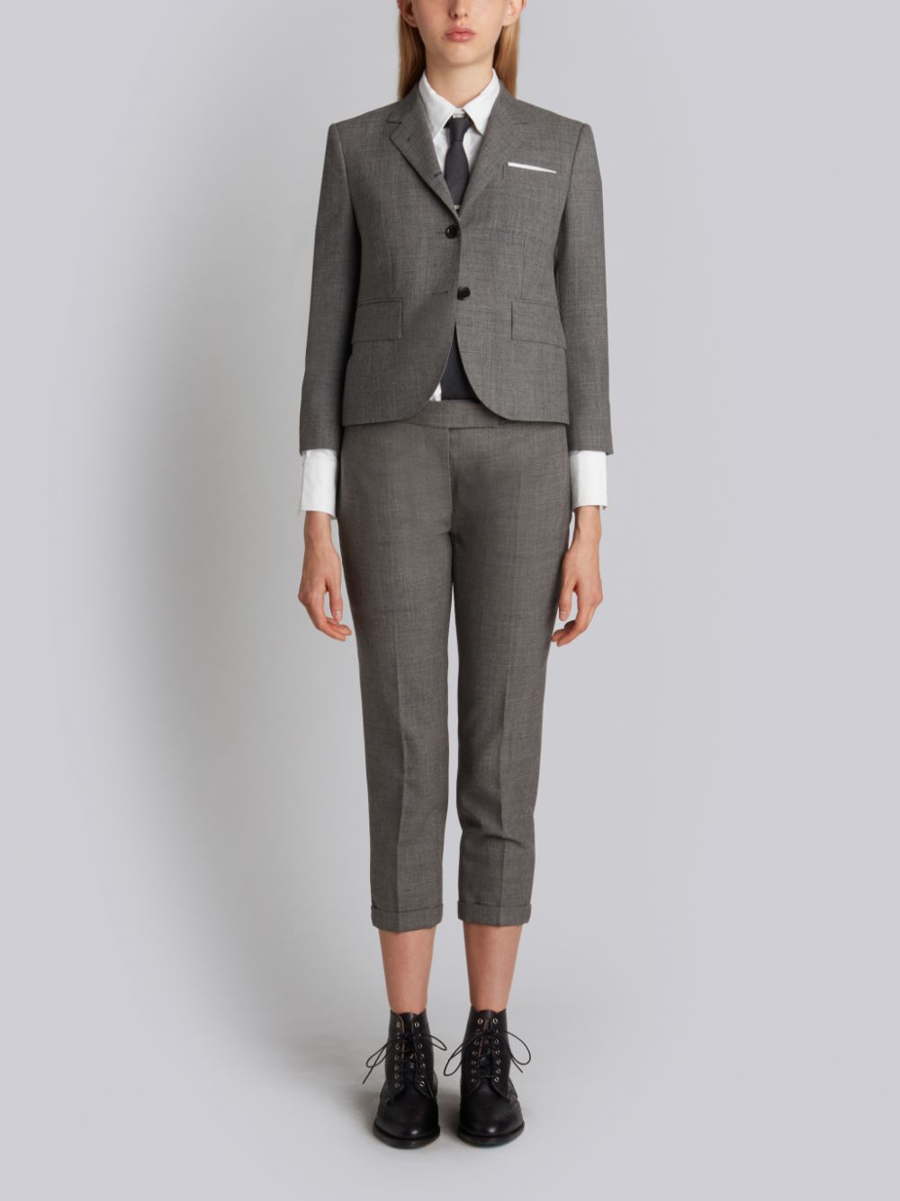 Manteaux Thom Browne Medium 2-ply Wool Fresco High Armhole Single Breasted Sport Femme Grise | EHA43B89252