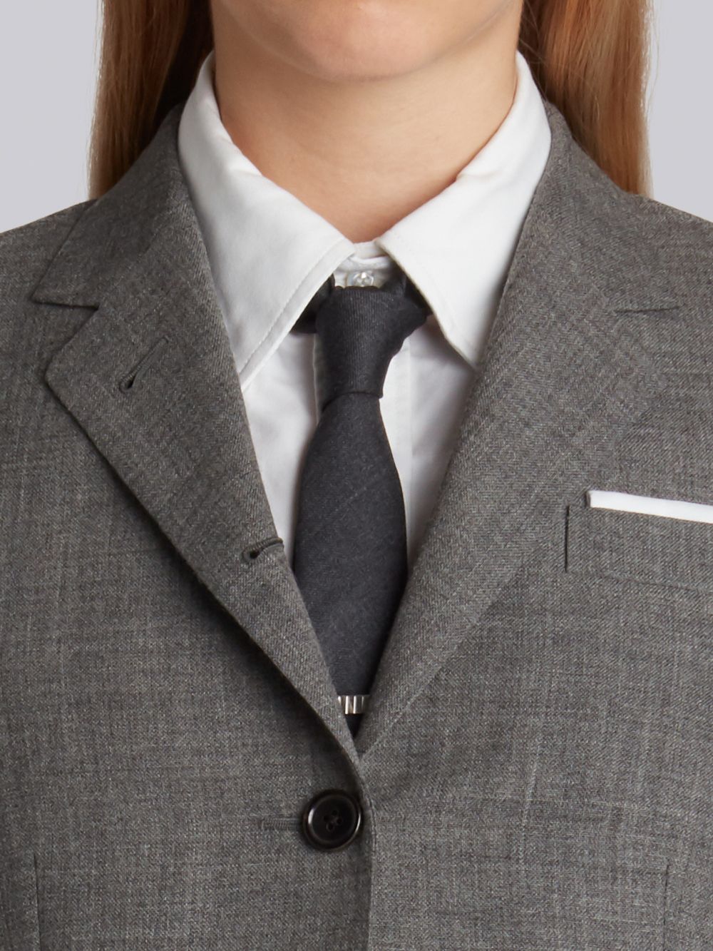 Manteaux Thom Browne Medium 2-ply Wool Fresco High Armhole Single Breasted Sport Femme Grise | EHA43B89252