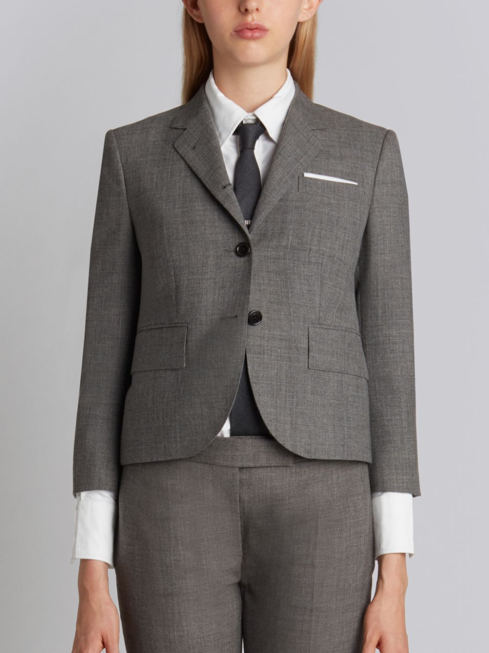 Manteaux Thom Browne Medium 2-ply Wool Fresco High Armhole Single Breasted Sport Femme Grise | EHA43B89252