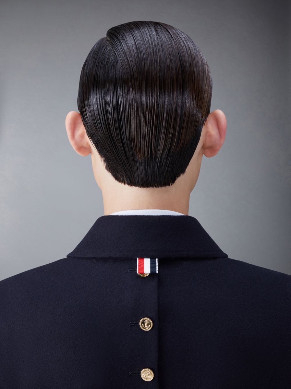 Manteaux Thom Browne Melton Button Bal Collar Homme Bleu | OJA96J89914