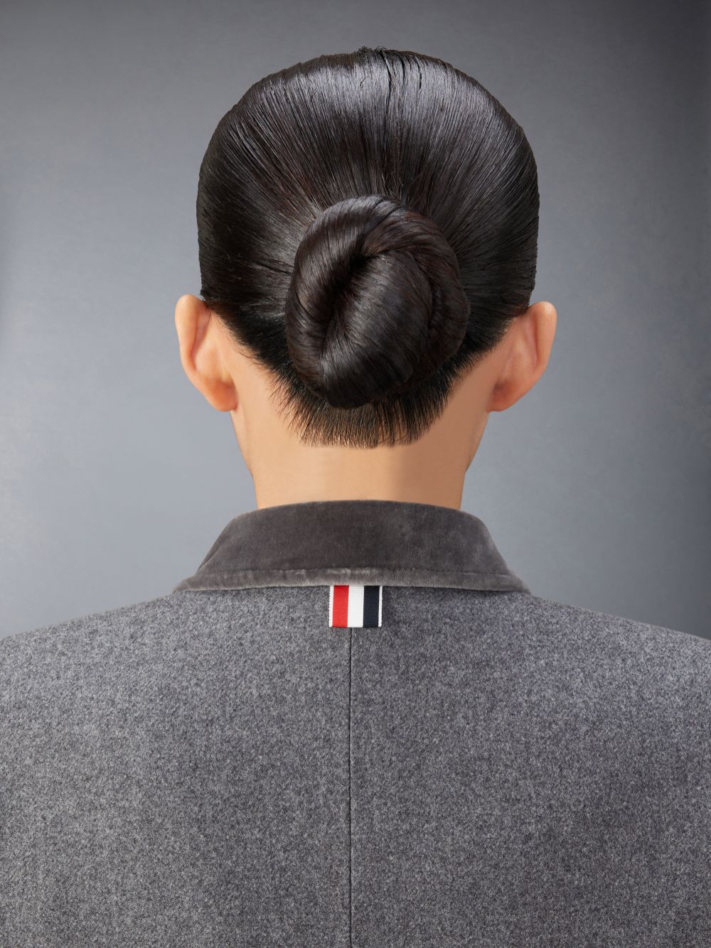 Manteaux Thom Browne Melton Wool 4-Bar Chesterfield Femme Grise | HXA50J86849
