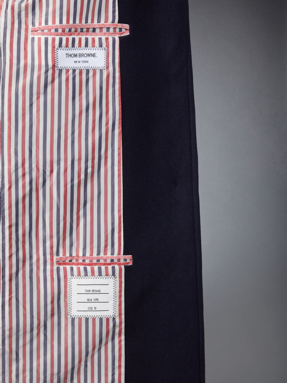 Manteaux Thom Browne Melton Wool 4-Bar Chesterfield Femme Bleu Marine | VIN09P08265