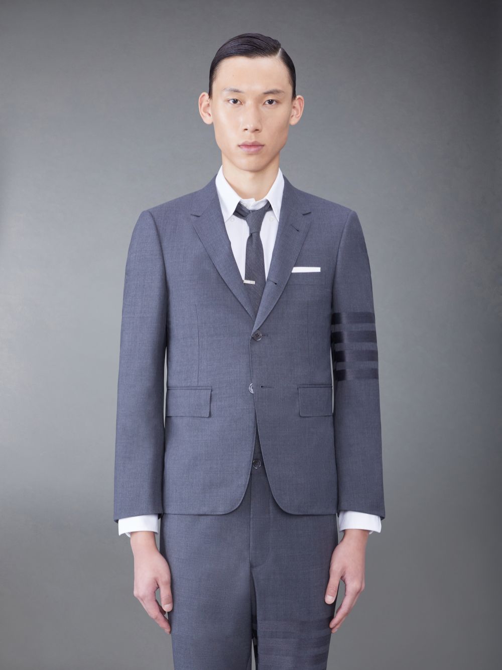 Manteaux Thom Browne PLAIN WEAVE SUITING 4-BAR CLASSIC SPORT Homme Grise | IEH86E62971