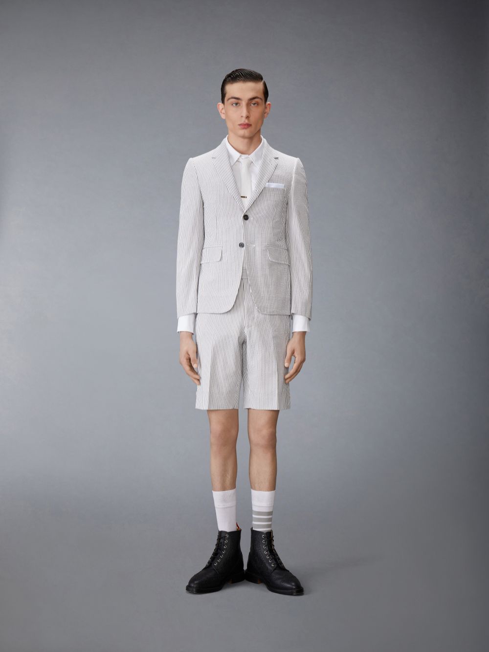 Manteaux Thom Browne Seersucker Classic Sport Homme Blanche | FVG92S90852