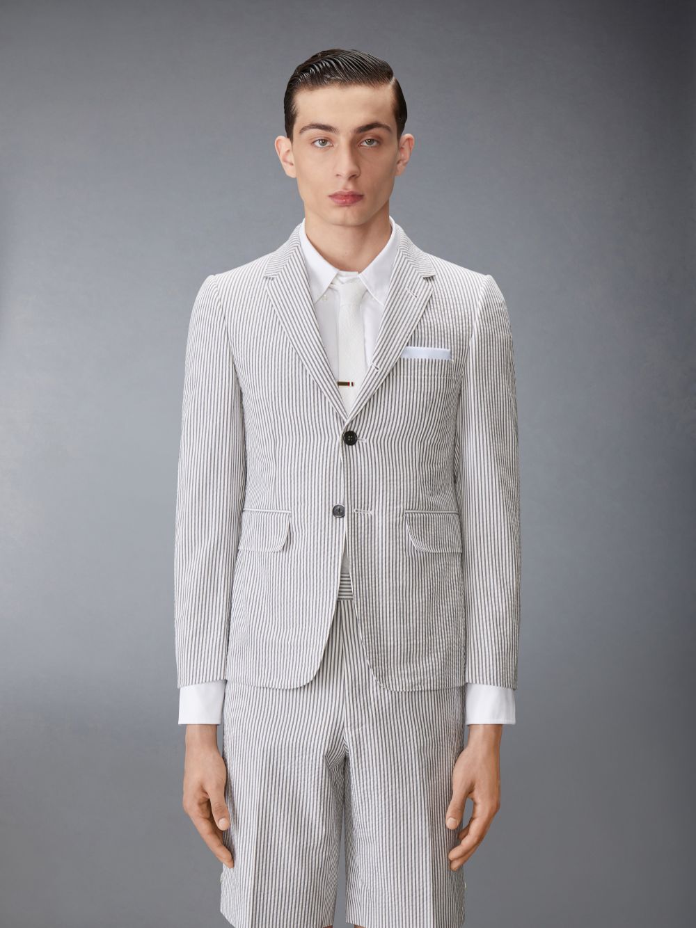 Manteaux Thom Browne Seersucker Classic Sport Homme Blanche | FVG92S90852