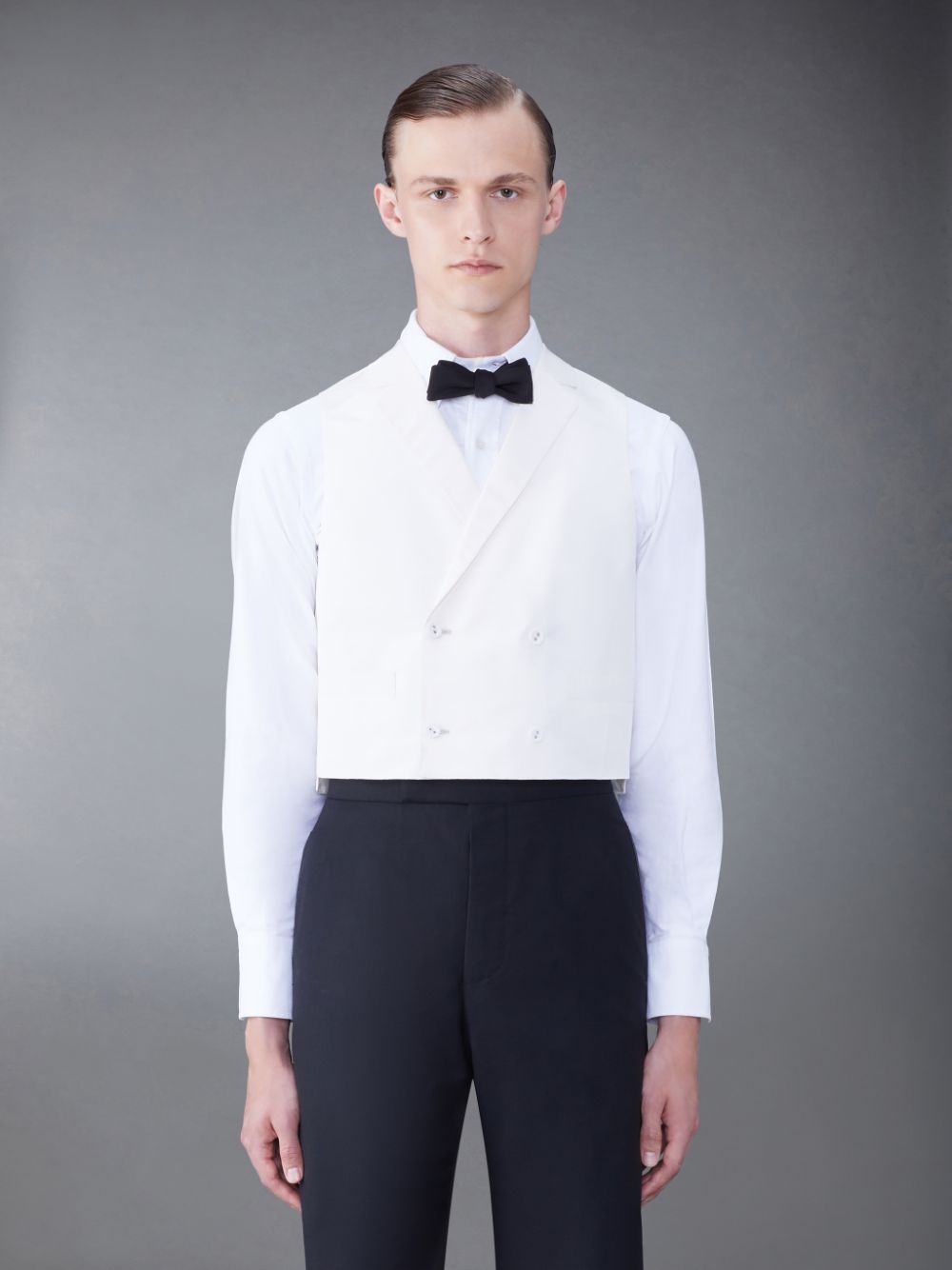 Manteaux Thom Browne Silk Faille Vest Homme Blanche | HZN10A73108
