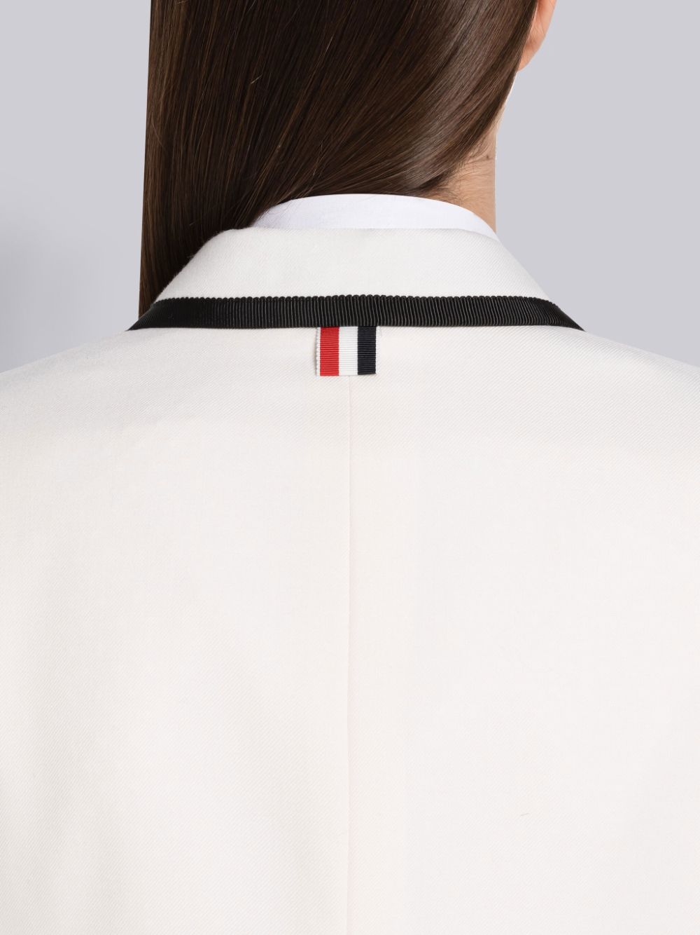 Manteaux Thom Browne Twill Weave Wool Tipping Holiday High Armhole Sport Femme Blanche | YXE73C83560