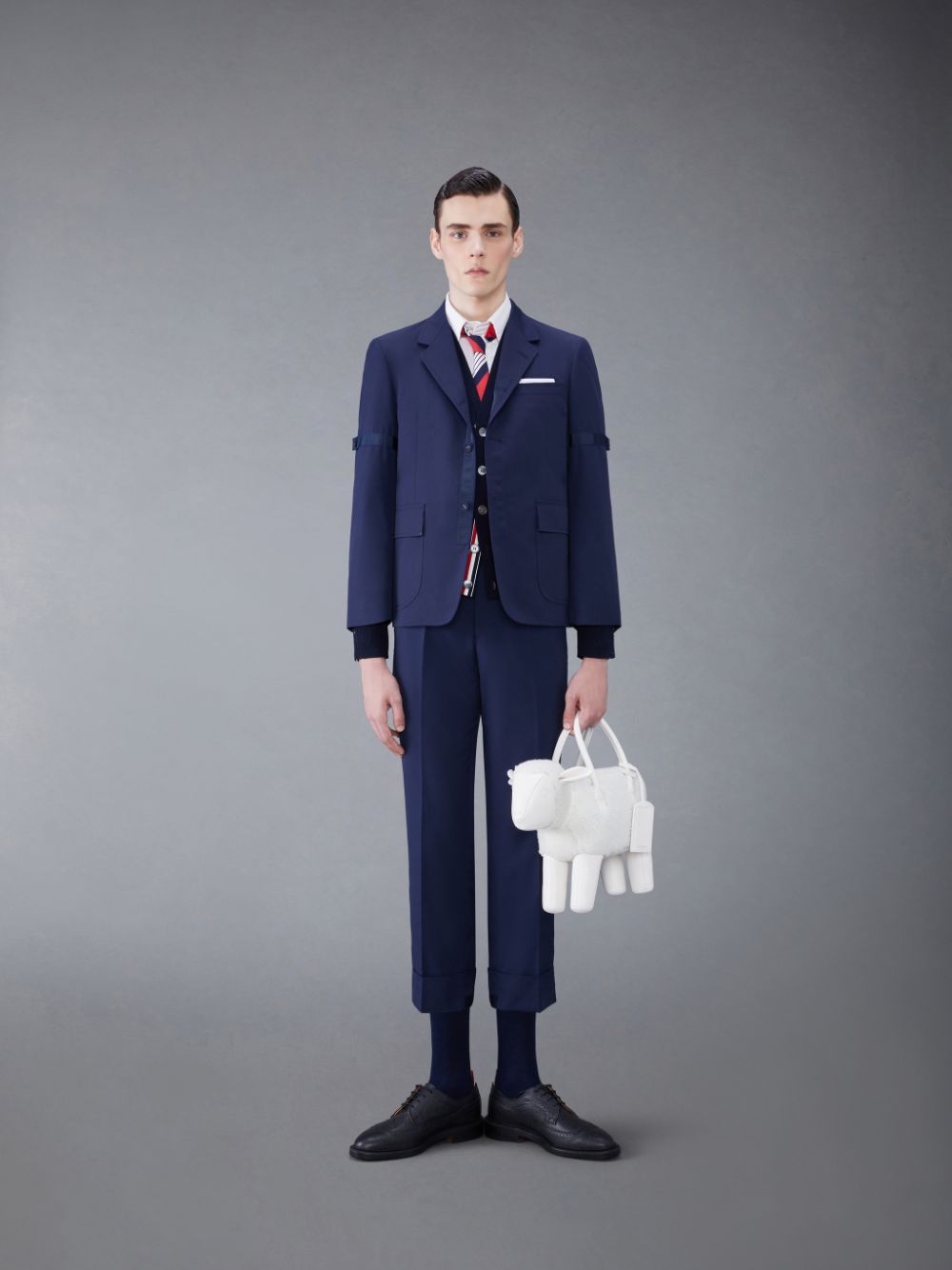 Manteaux Thom Browne Typewriter Cloth Armband Straight Fit Sport Homme Bleu | IJT67C81688