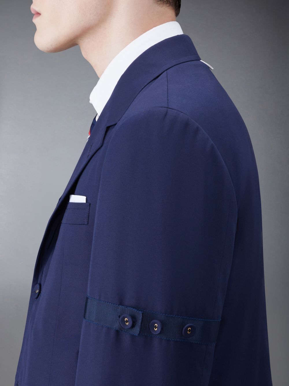 Manteaux Thom Browne Typewriter Cloth Armband Straight Fit Sport Homme Bleu | IJT67C81688